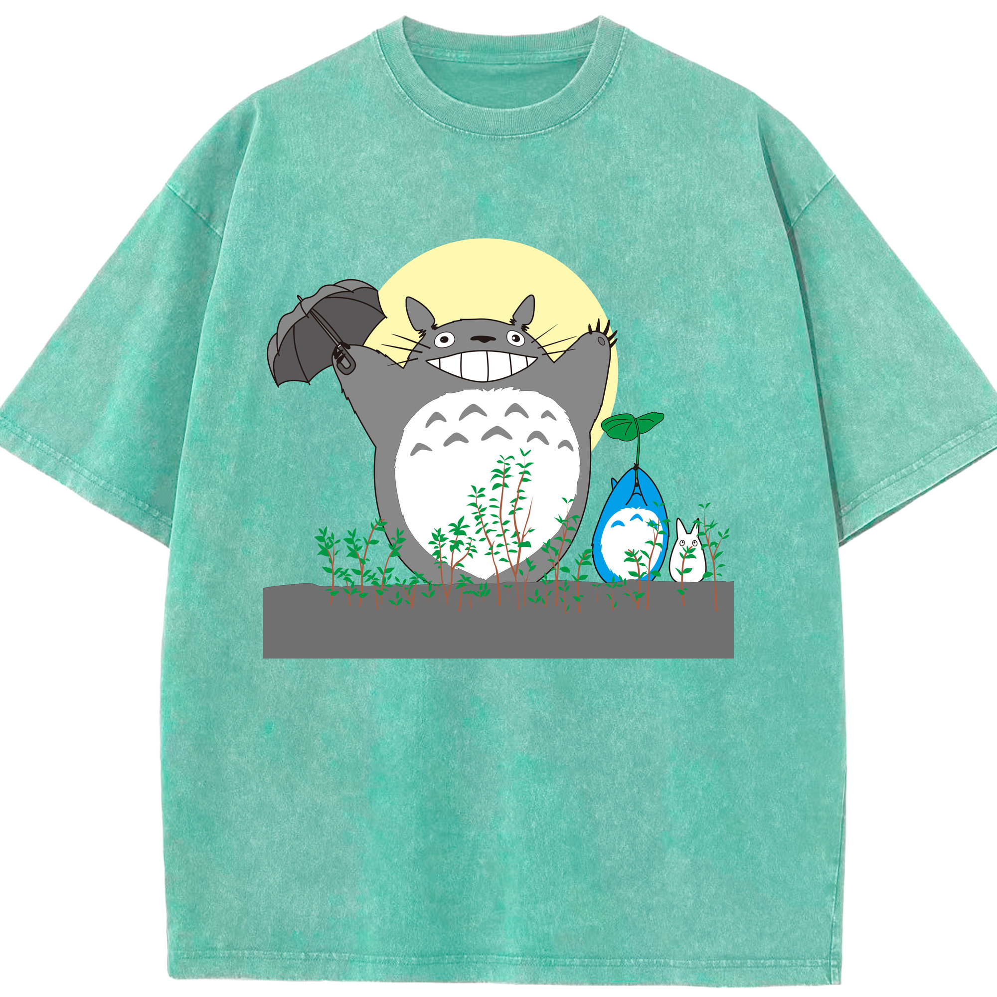 （画像用） となりのトトロ 草壁メイ 草壁サツキ My Neighbor Totoro Satsuki Kusakabe Mei Kusakabe 綿100% ヴィンテージ風 半袖Tシャツ（フロントプリント）